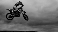 Sports grayscale motocross