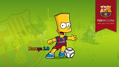 Sports Green The Simpsons cartoons soccer FC Barcelona Bart 