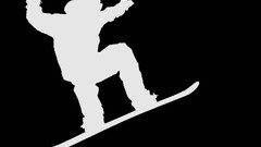 Sports simple black and white Snowboarding silhouettes 