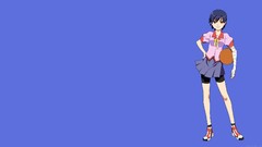 Sports skirts anime girls short hair bakemonogatari kanbaru 