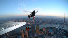 Sports skydiving base jumping