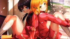 Sports socks blondes blue hair anime girls blue eyes yellow 