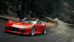 Sports tuning cars vehicles forests mazda rx-7 red cars