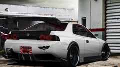 Sports white cars tuned