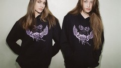 Sports woman basketball legs hoodies twins brunettes Russians