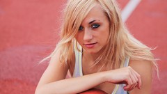 Sports woman blondes