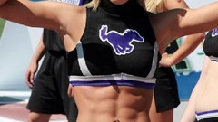 Sports woman blondes brunettes bra bikini gym thong abs muscular