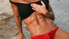 Sports woman blondes brunettes fitness bra bikini gym topless 