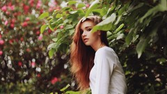 Sports woman blondes brunettes girls in nature