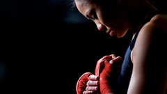 Sports woman boxing fitness mma