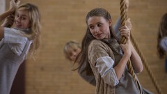 Sports woman Ropes climbing rooney mara