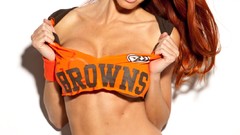 Sports woman white background models redheads nfl huge boobs 