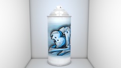 Spray abstract can 3d Pokeball digital art Cinema4D