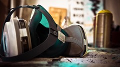 Spray graffiti gas masks