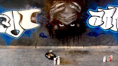Spray graffiti street art