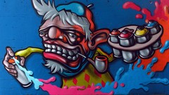 Spray graffiti street art