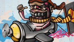 Spray graffiti street art