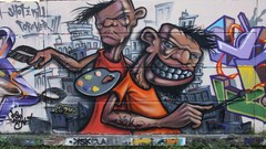 Spray graffiti street art