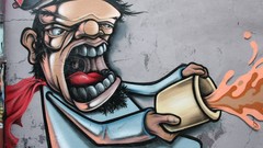 Spray graffiti street art