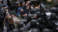 Spray police protest