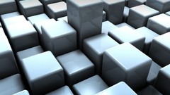 Squares cubes white abstract 3d 3D view