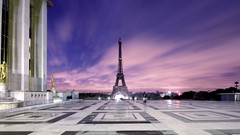 Squares Eiffel Tower Paris France evening cities