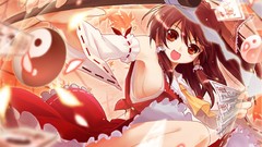 Staff anime girls hakurei reimu touhou miko nipples Japanese 