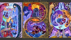 Stained glass mythology artwork the lord of the rings