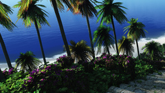 Stairways digital art palm