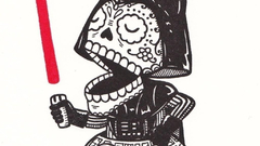 Star wars Darth Vader lightsabers Death Star day of the dead 