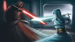 Star wars fight lightsabers