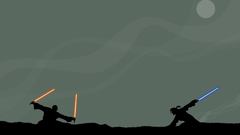 Star wars lightsabers silhouettes