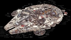 Star wars science fiction schematic Millennium Falcon