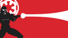 star wars stormtrooper Minimalism digital art red background