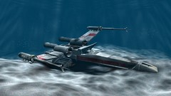 Star wars underwater spaceships science fiction artwork X-Wing