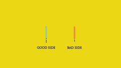 Star wars yellow background lightsabers minimalistic good vs 