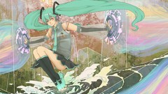 Stars abstract headphones tie waves skirts multicolor blush 