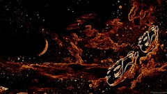 Stars abstract planets spaceships science fiction outer space 