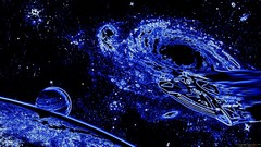 Stars abstract planets spaceships science fiction outer space 