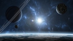 Stars abstract Saturn planets outer space spacescape