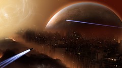 Stars Aircraft planets spaceships vehicles science fiction 