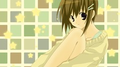 Stars anime girls brown eyes short hair