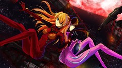 Stars Anime glasses Earth helmets smiling long hair anime girls 