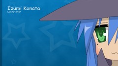 Stars Anime parody blush blue hair long hair anime girls green 