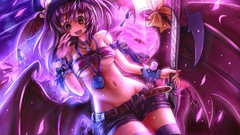 Stars Anime Shorts guitars anime girls thigh highs bass guitars