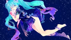 Stars barefoot anime girls hatsune miku vocaloid