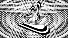 Stars black and white Snowboarding vector art