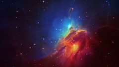 Stars blue dark red multicolor nebulae outer space artwork 