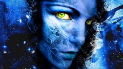 Stars blue eyes woman faces green eyes piercings yellow eyes 