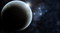 Stars bright horizon planets outer space